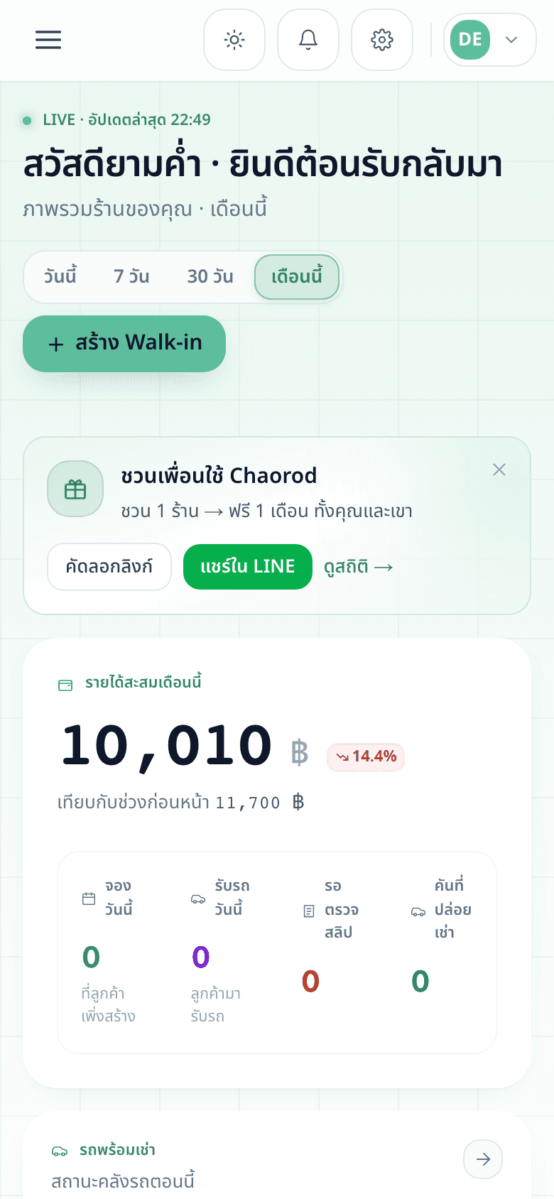 Mobile admin dashboard